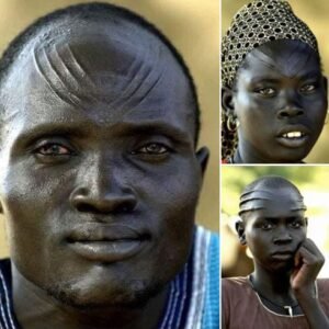 Dinka People of South Sudan – History, Culture & Spiritual Heritage 4 Forehead scarification patterns—parallel Rek lines, Twic chevrons, and Bör arcs—illustrate clan identity among the Dinka people of South Sudan.