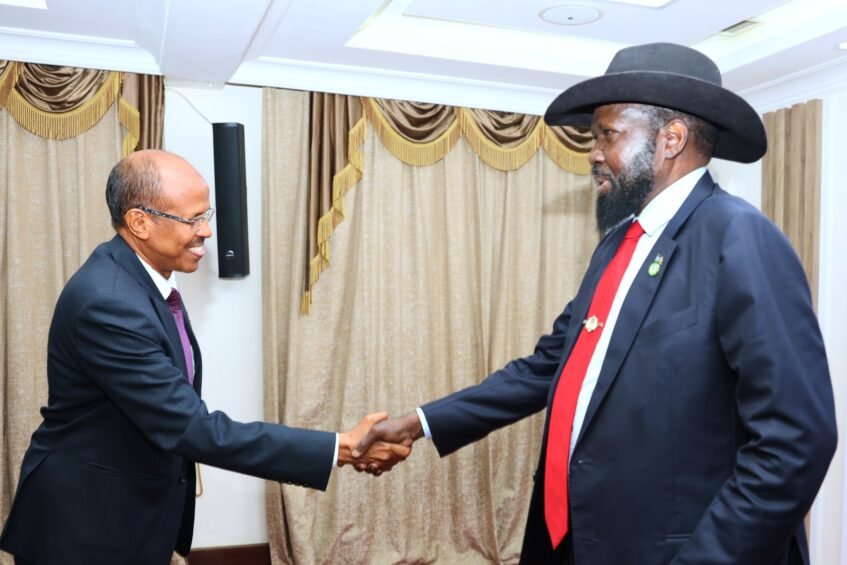Kiir welcomes AU and IGAD delegation amidst stalled 2018 peace agreement Kiir welcomes AU and IGAD delegation amidst stalled 2018 peace agreement